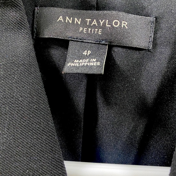 Black Ann Taylor Collarless Crepe Suit - Picture 6 of 9